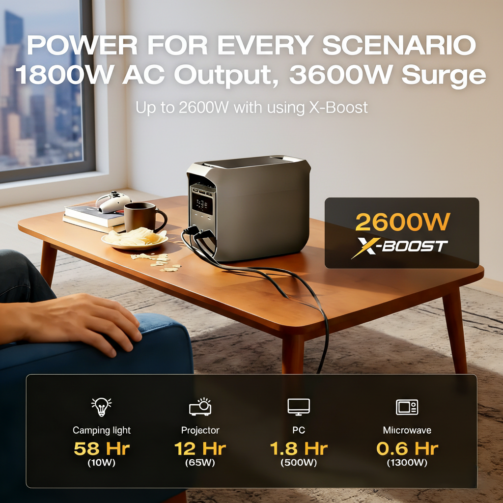 1800W/1024Wh Portable Power Station for RV & Camping