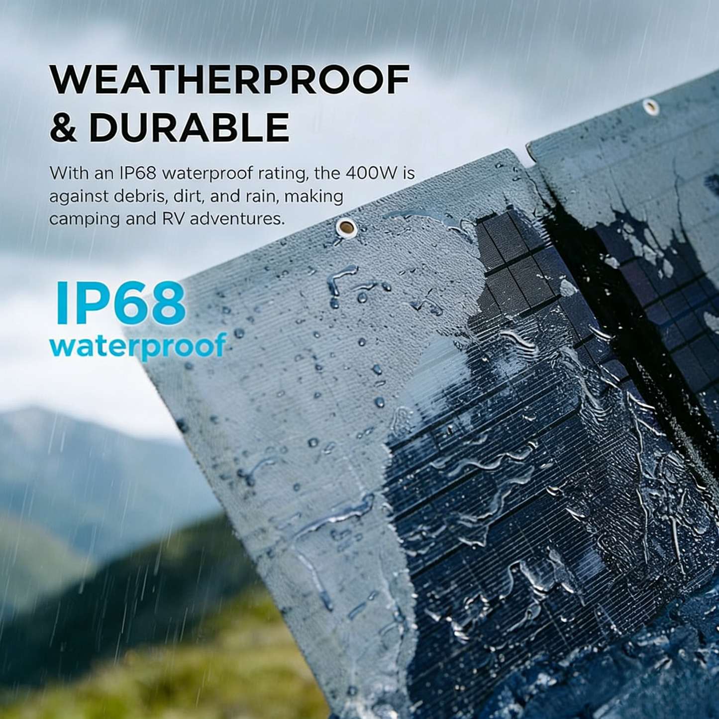 400W Portable Monocrystalline Solar Panel for Outdoor & Emergency Use