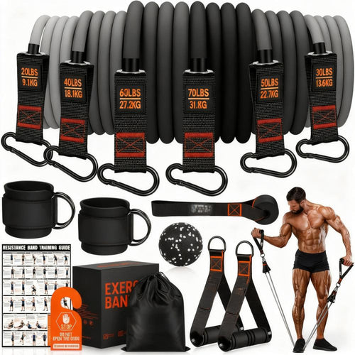 Men's Upgraded Resistance Bands - Max 300LB Resistance, Full-Body Shaping, Home & Outdoor Fitness Equipment
