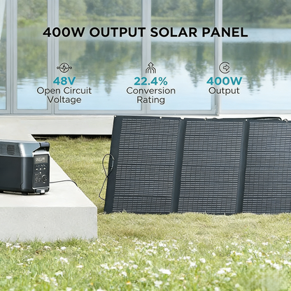 400W Portable Monocrystalline Solar Panel for Outdoor & Emergency Use