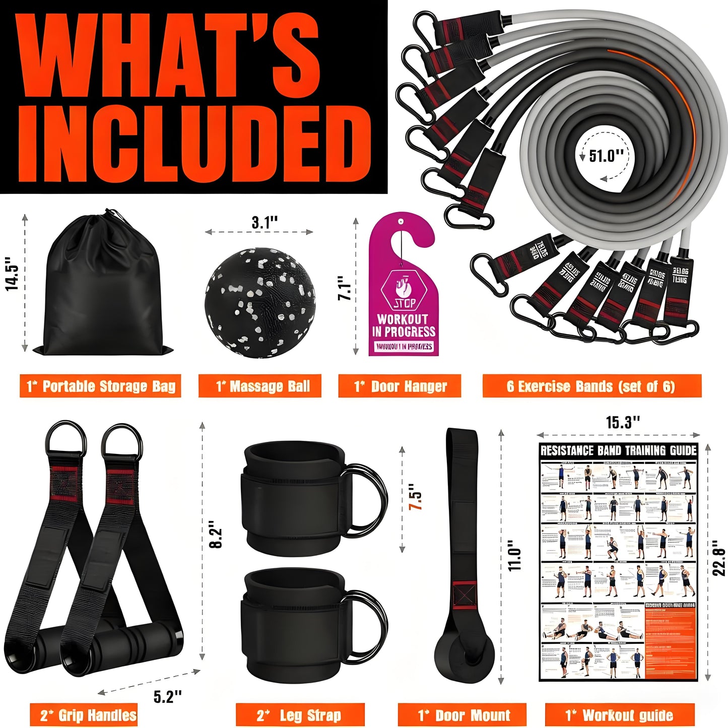 Men's Upgraded Resistance Bands - Max 300LB Resistance, Full-Body Shaping, Home & Outdoor Fitness Equipment