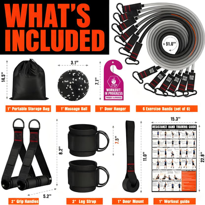 Men's Upgraded Resistance Bands - Max 300LB Resistance, Full-Body Shaping, Home & Outdoor Fitness Equipment